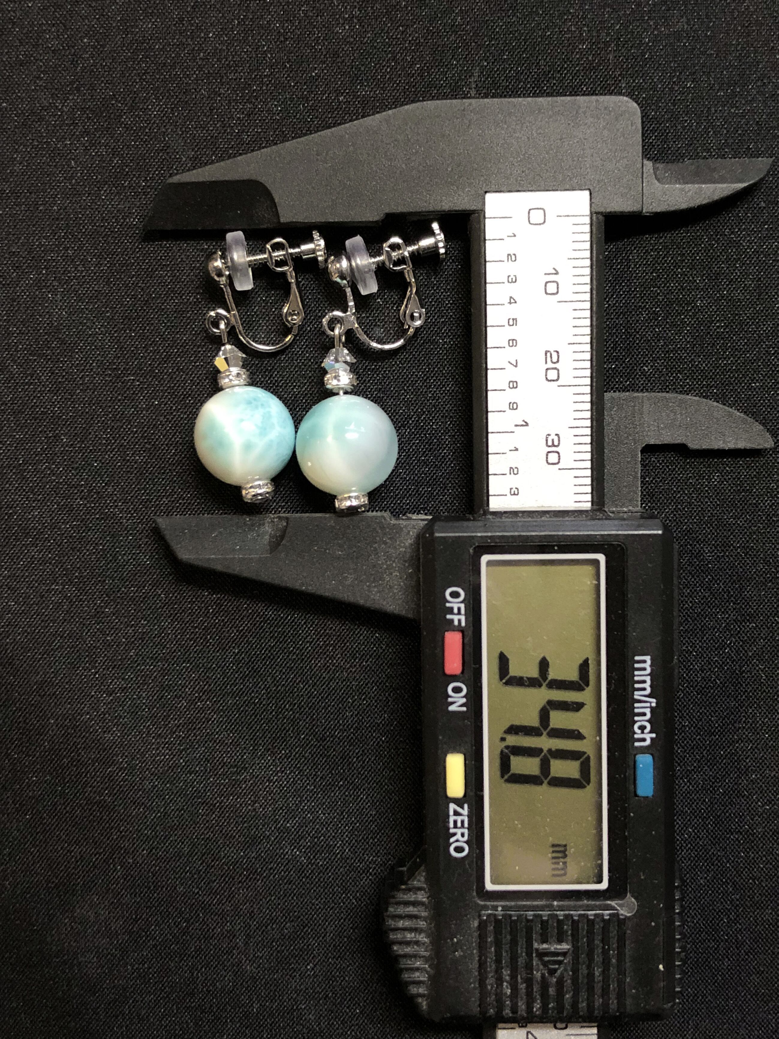 イヤリング&ネックレスチャームセット　ラリマー　匿名配送 ラリマー×swarovski 天然石イヤリング | Thrive Ark【装飾品製作工房】
