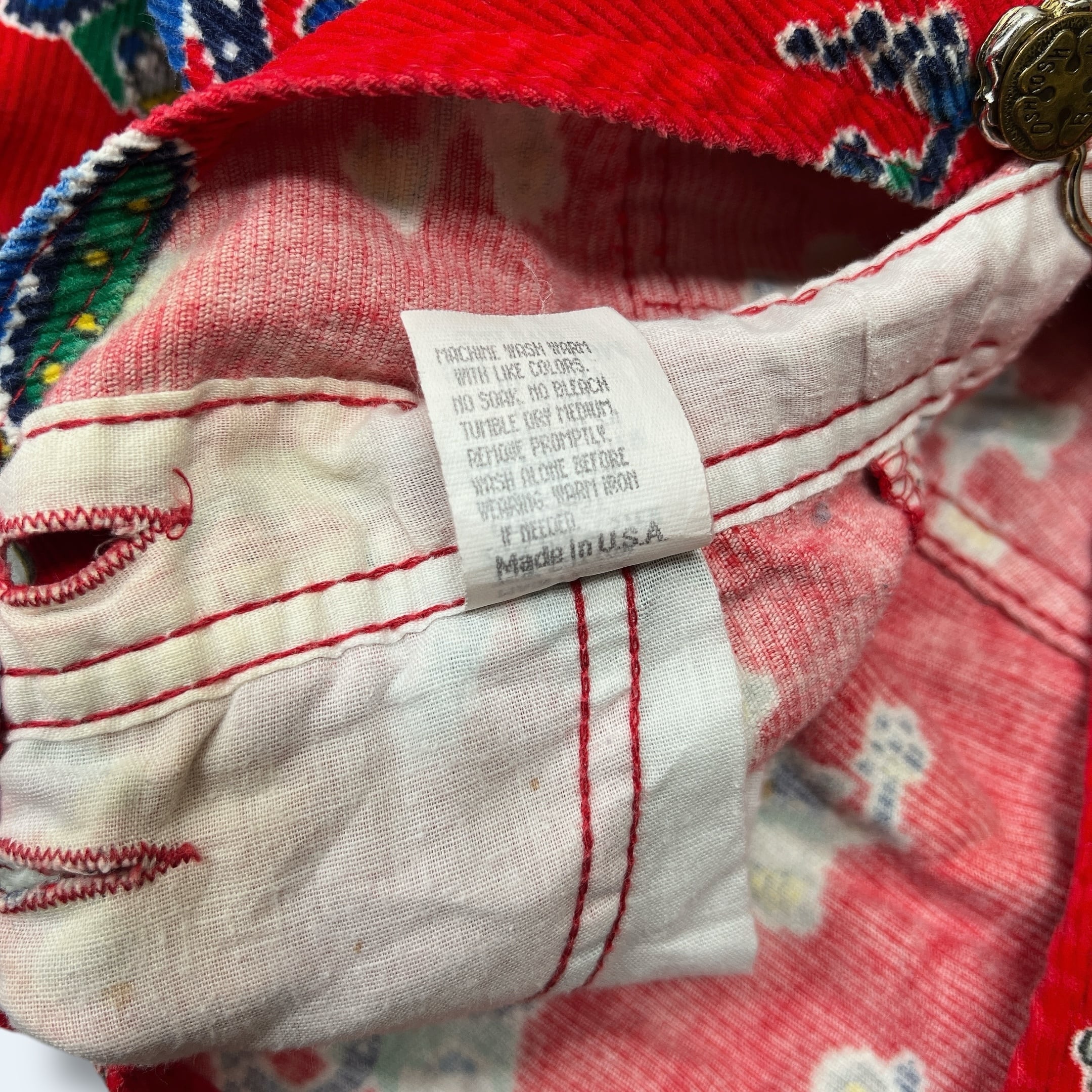 6-9M】USA製 OSHKOSH patterned corduroy overall オシュコシュ ねずみ