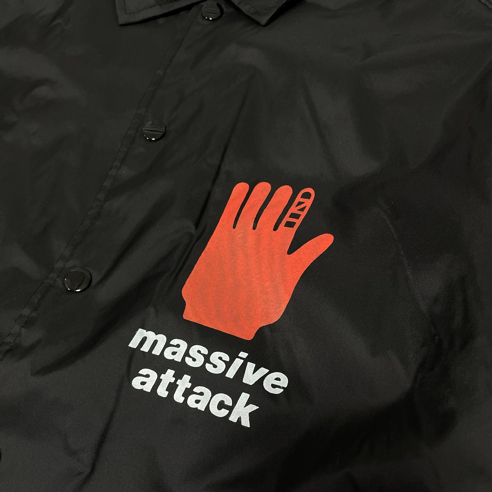 massive attack コーチジャケット オフィシャル　黒　XXL Massive Attack 「LOGO」 ボア コーチ ジャケット【BEIMAR】Sherpa