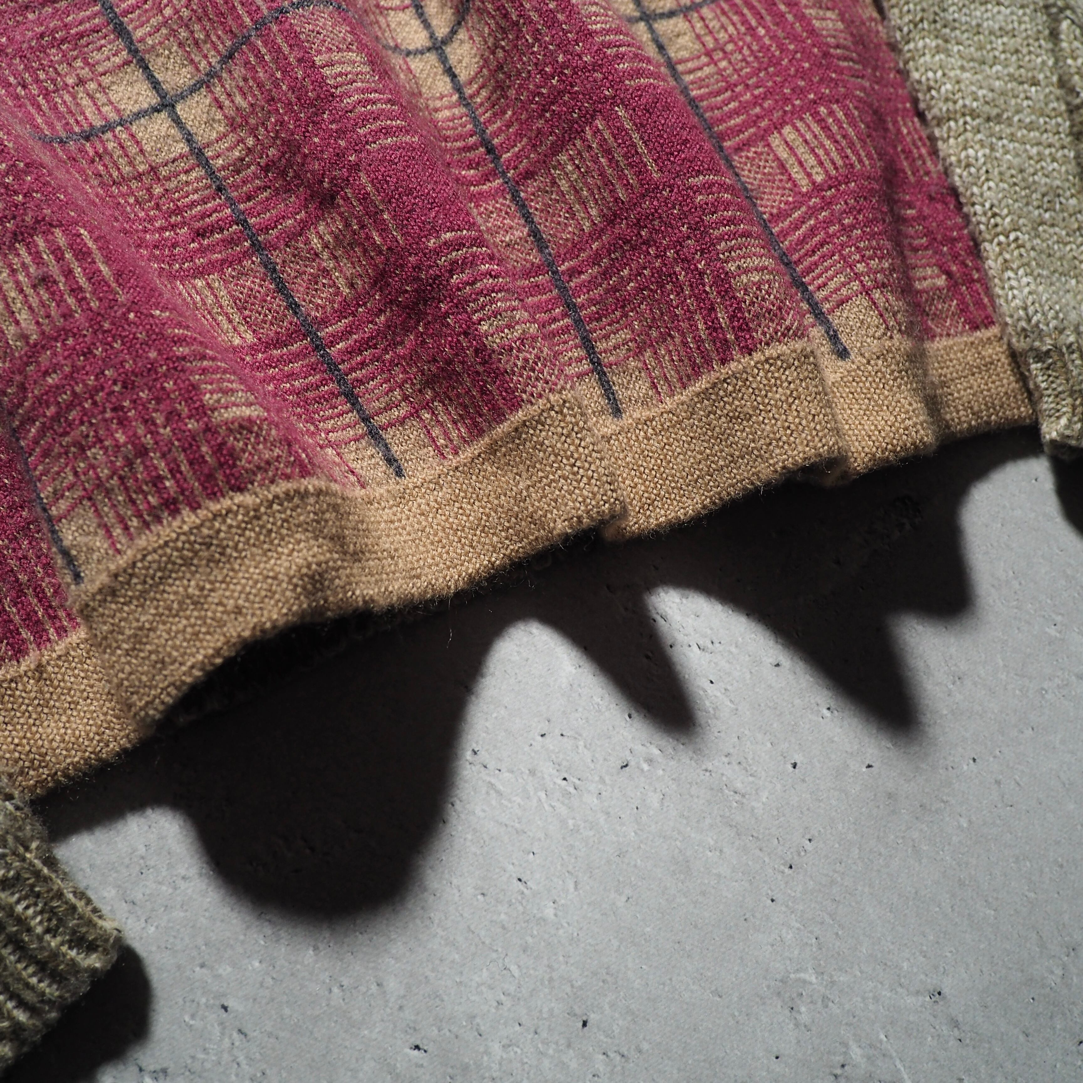 " glamb " Bewitching Ombre check switching Design knit