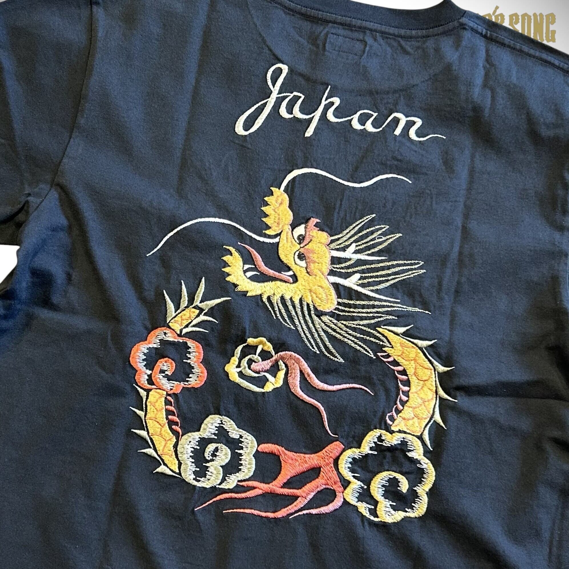 テーラー東洋 スカジャン刺繍 半袖Tシャツ ゴールド ドラゴン アメカジ