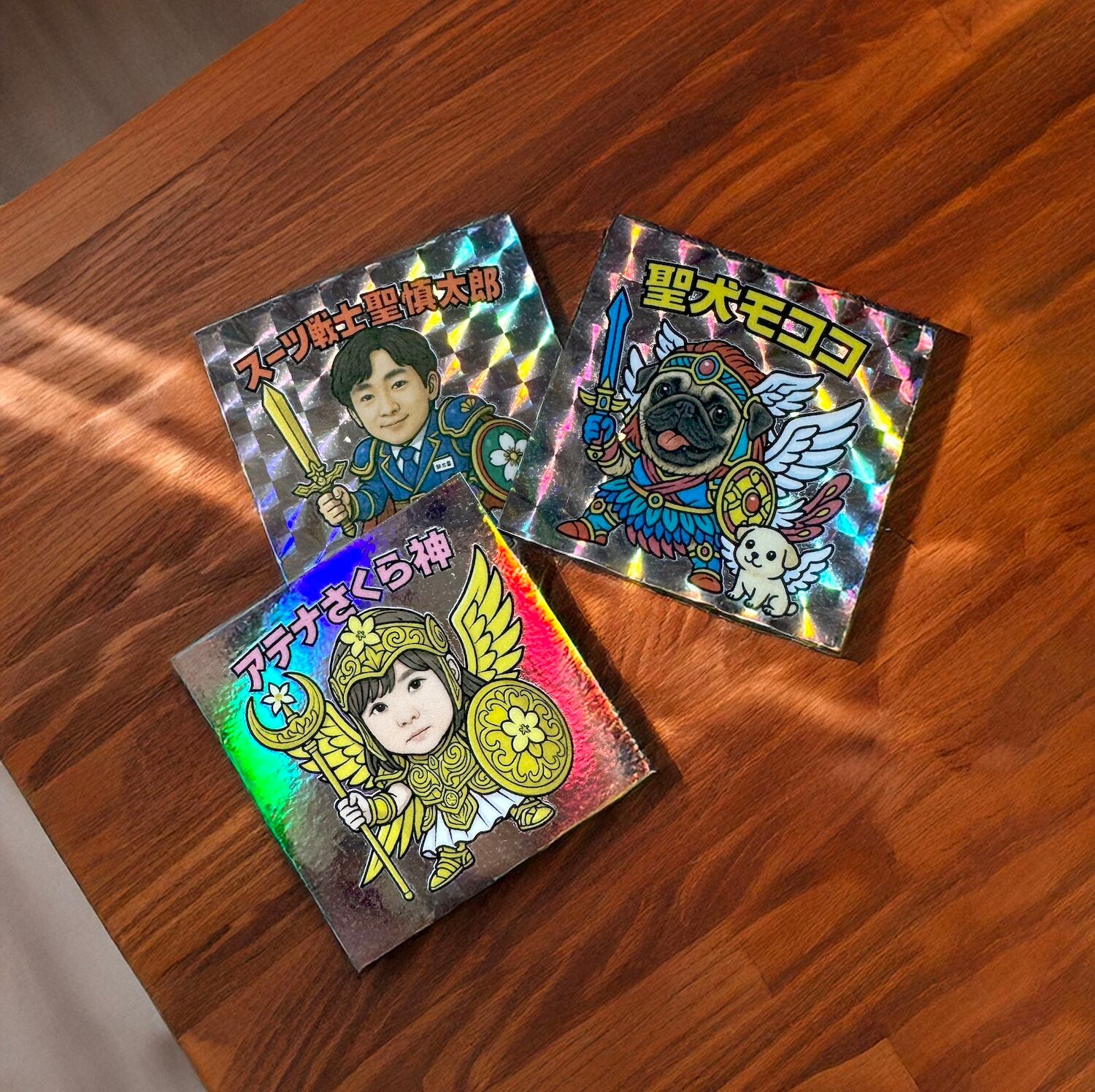 オーダーメイド】 写真からビックリマンシール風に 似顔絵 誕生日