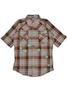 NETSU − Orange Plaid Star Paint Shirt
