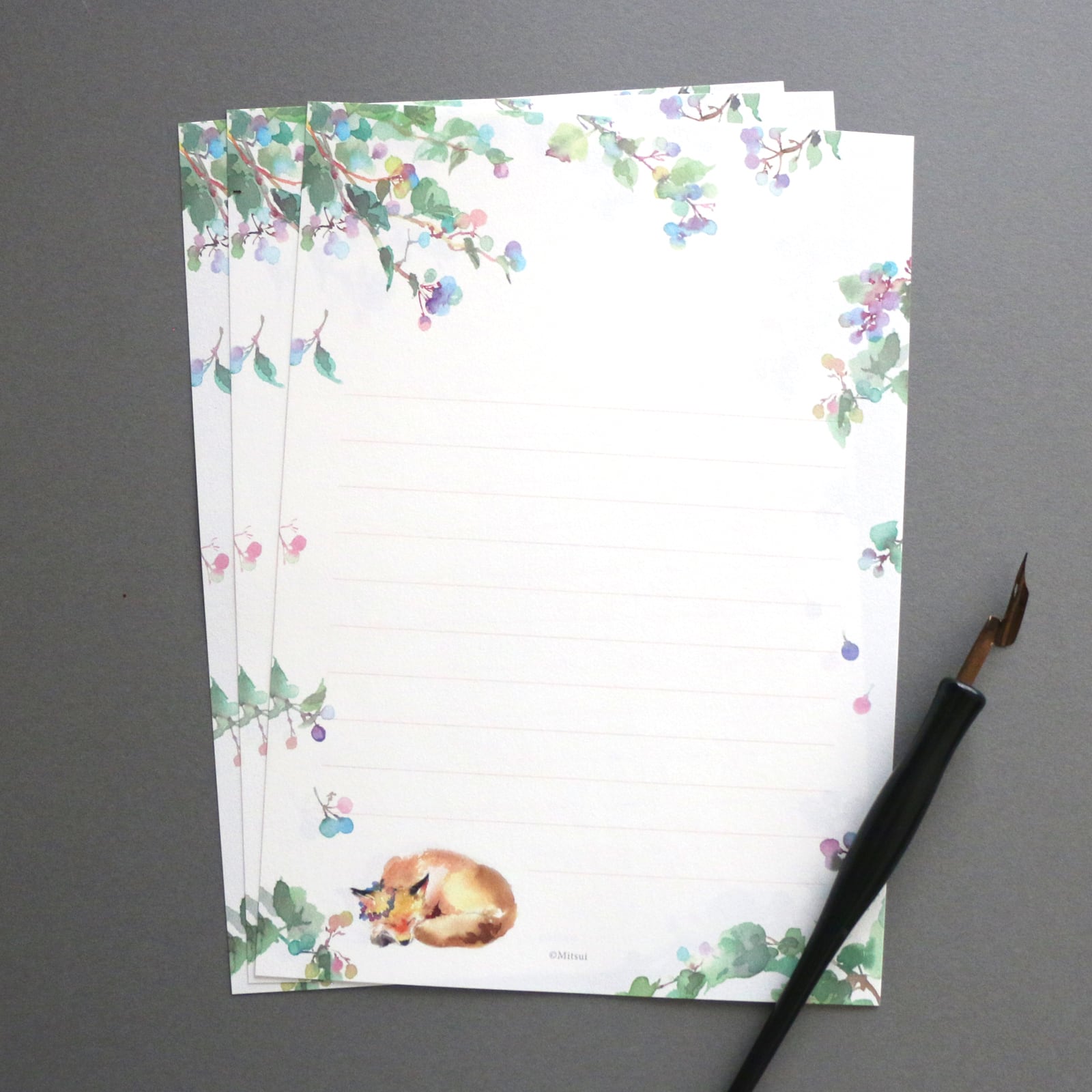 【便箋のみ】ノブドウとキツネ