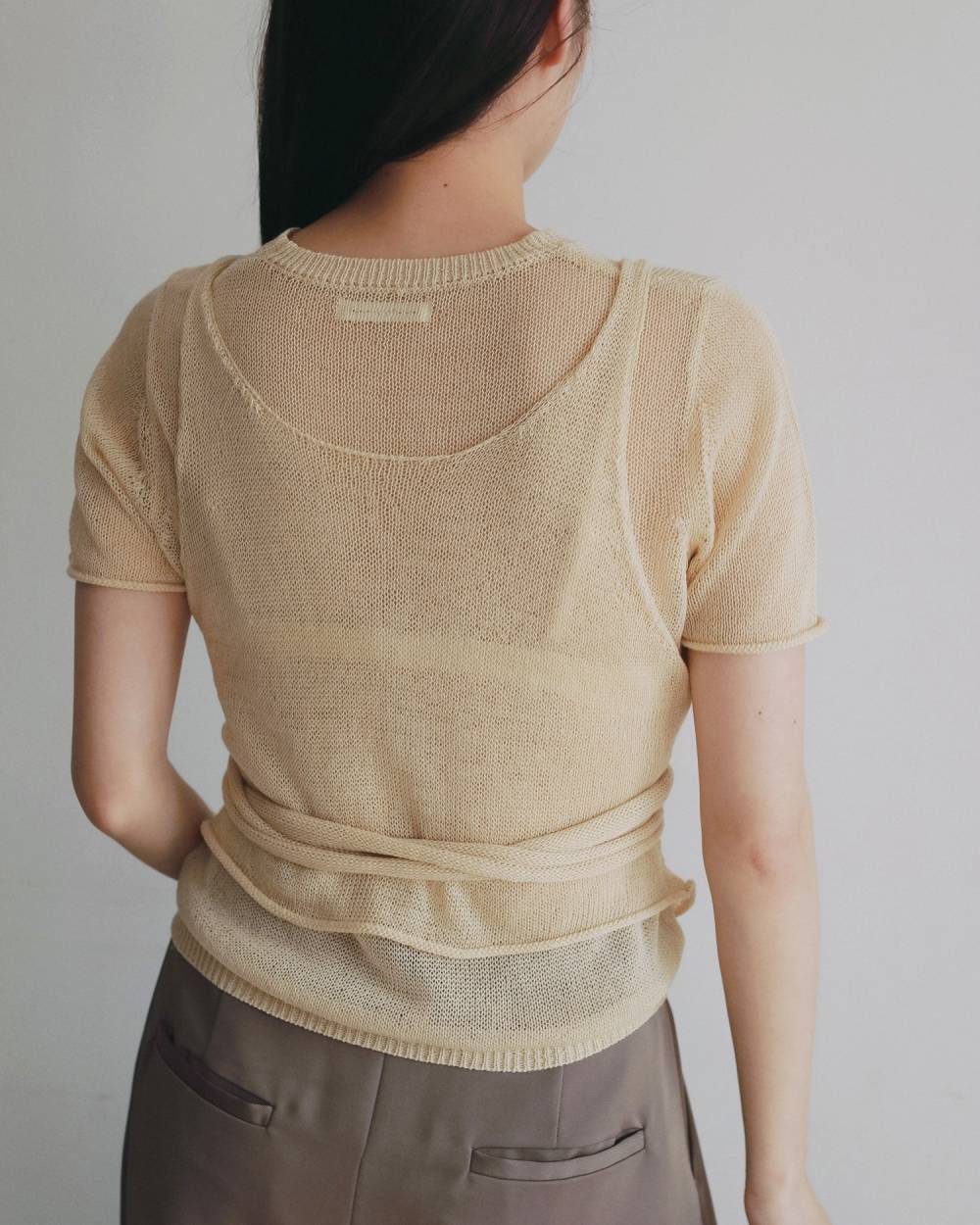 anuke Wrapcami Layered Knit -CREAM- | Chapel