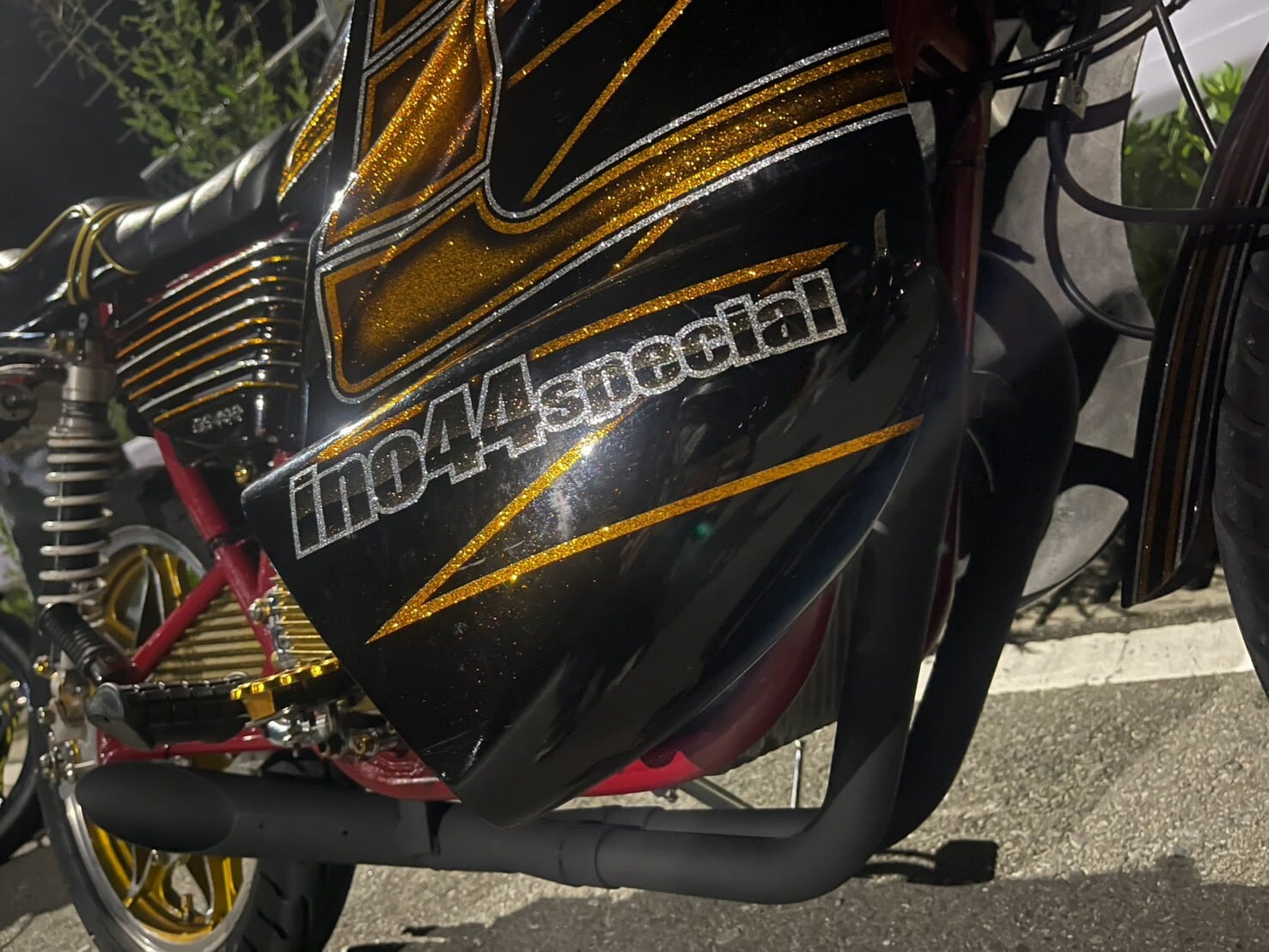 GS400/ゴキ/ザリ用 イノカン4 ハス切り ブラック サイレンサーセット