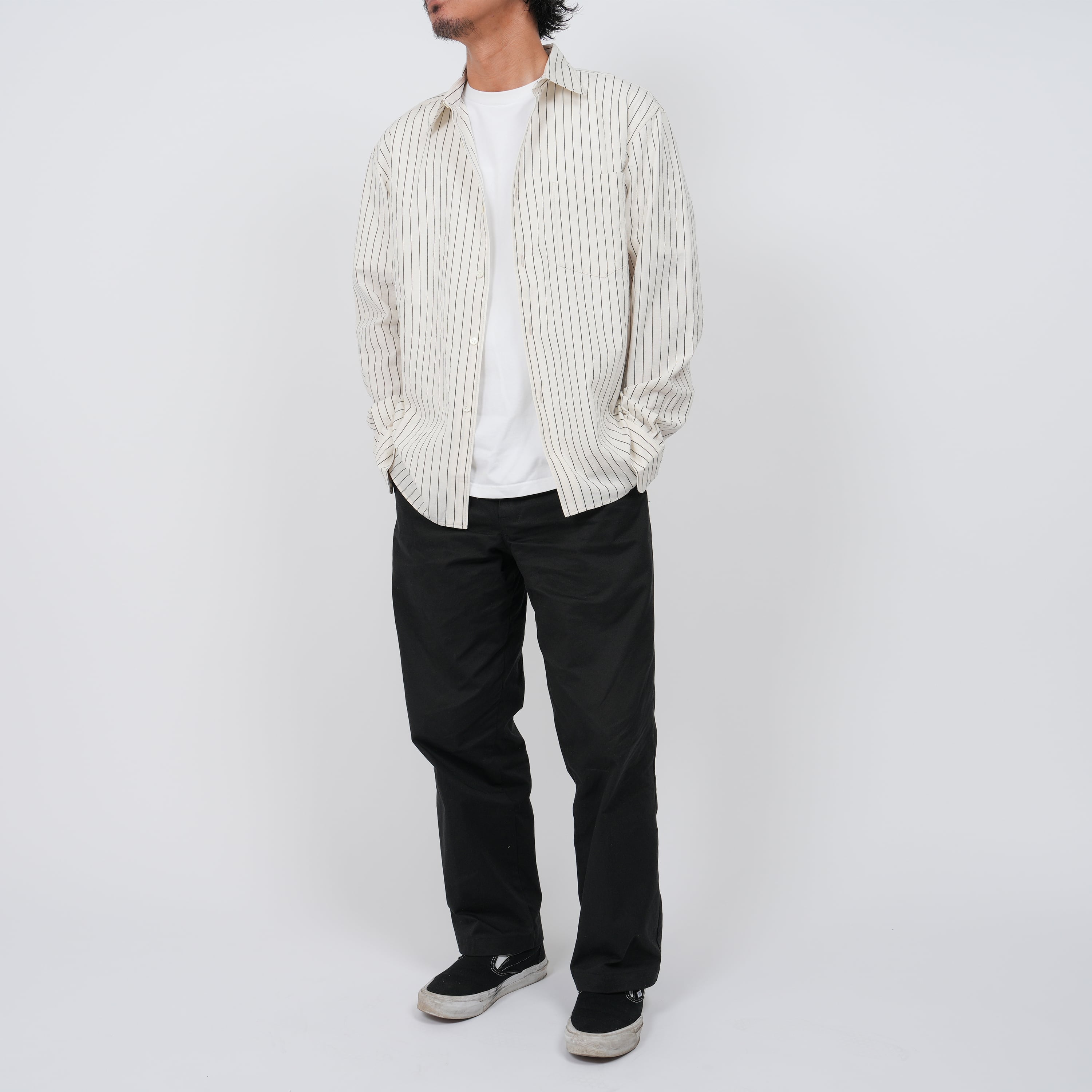 【2plan】stripe linen shirt raucohouse