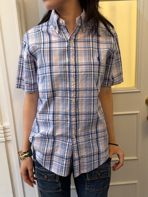 RALPH LAUREN/ vintage  check shirt.(o)