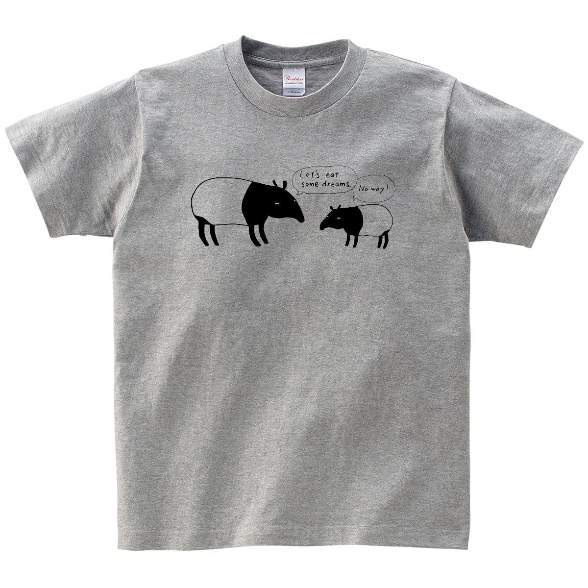 手描き 夢は食べないバク Tシャツ am40 動物 アニマル 女性 男性 クール おもしろ 哺乳類