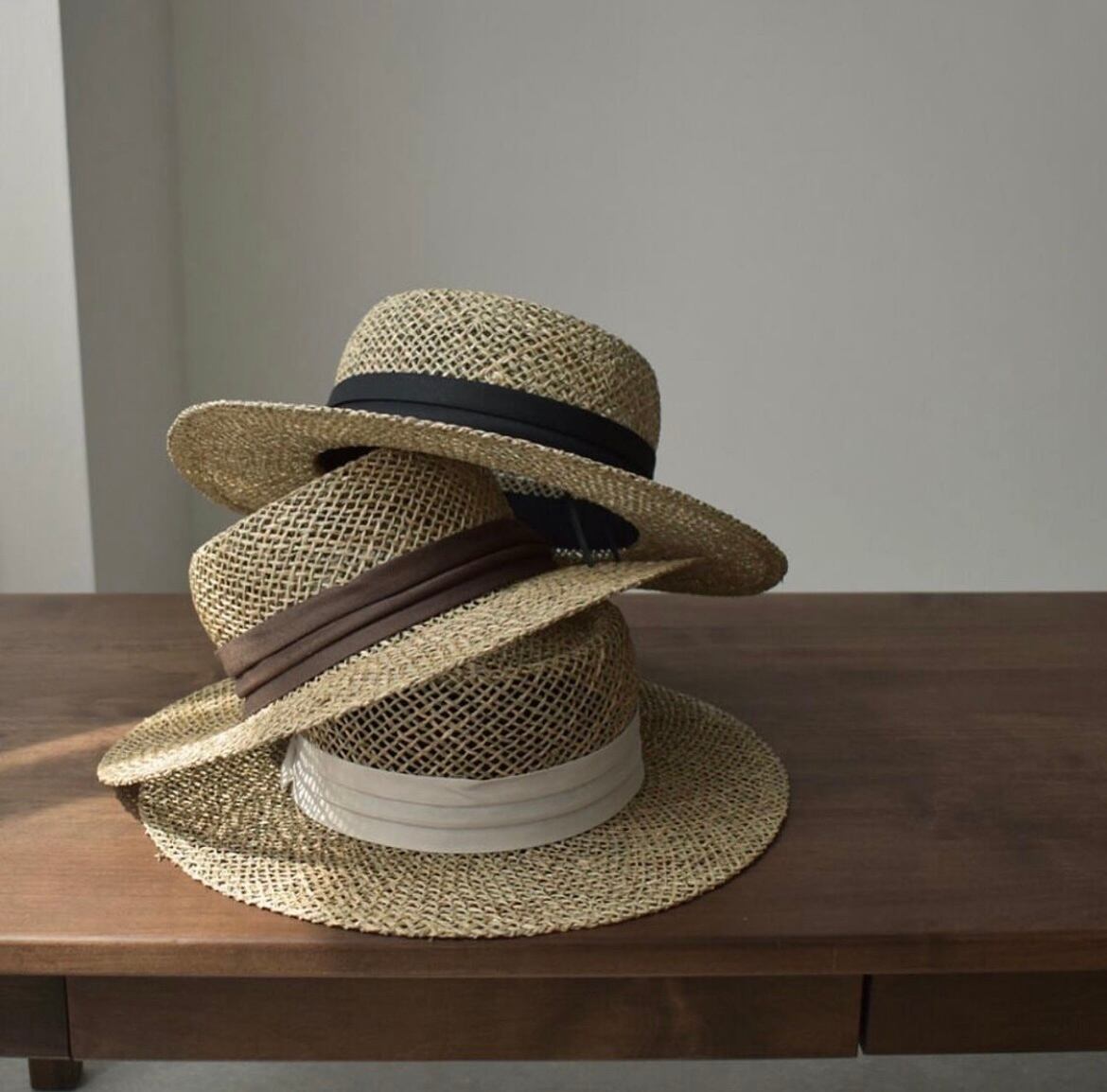 【3color】透かし編みストローハット
