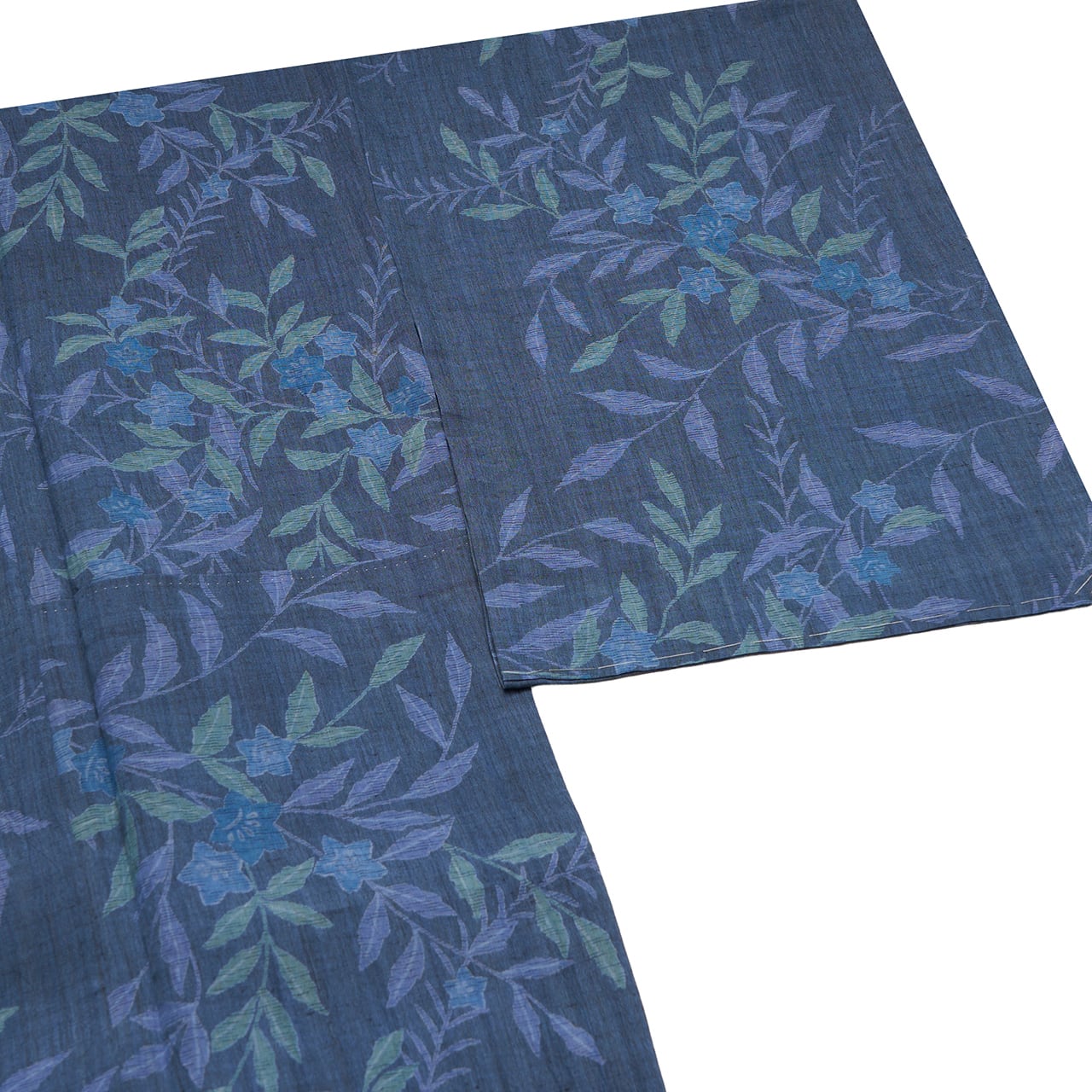 小千谷ちぢみ 麻 木の枝にお花の模様 単衣着物【未着用品】 | かわの屋