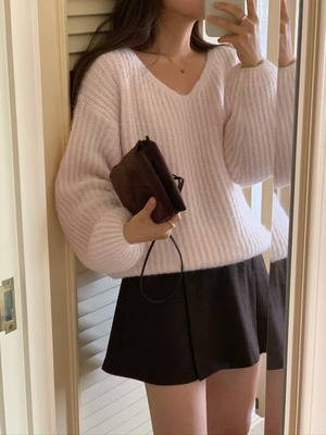 [LITER] diana alpaca v-neck knit / 3color