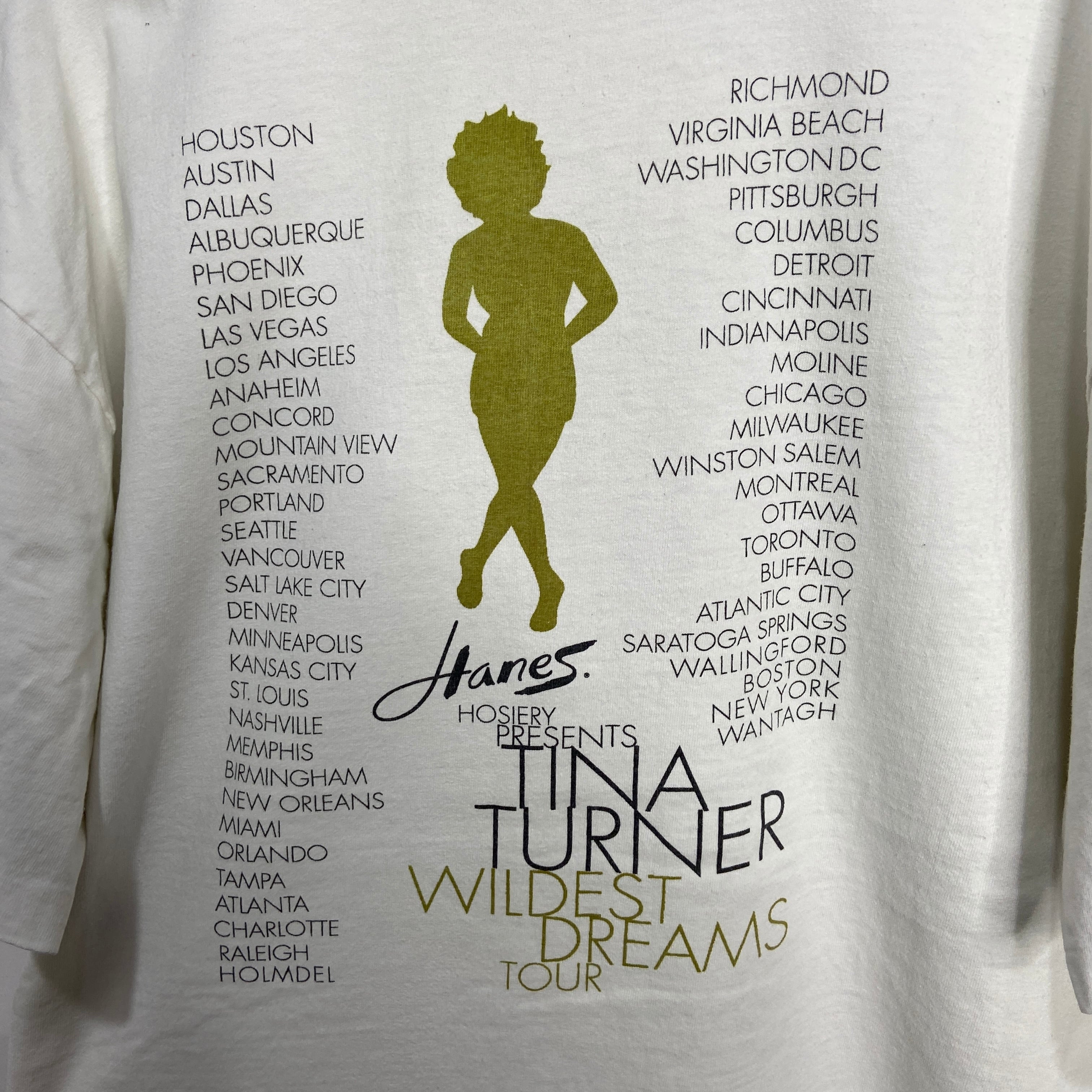 90s TINA TURNER ツアーTシャツ 白 XL バンT ティナターナー | 古着屋 Uan