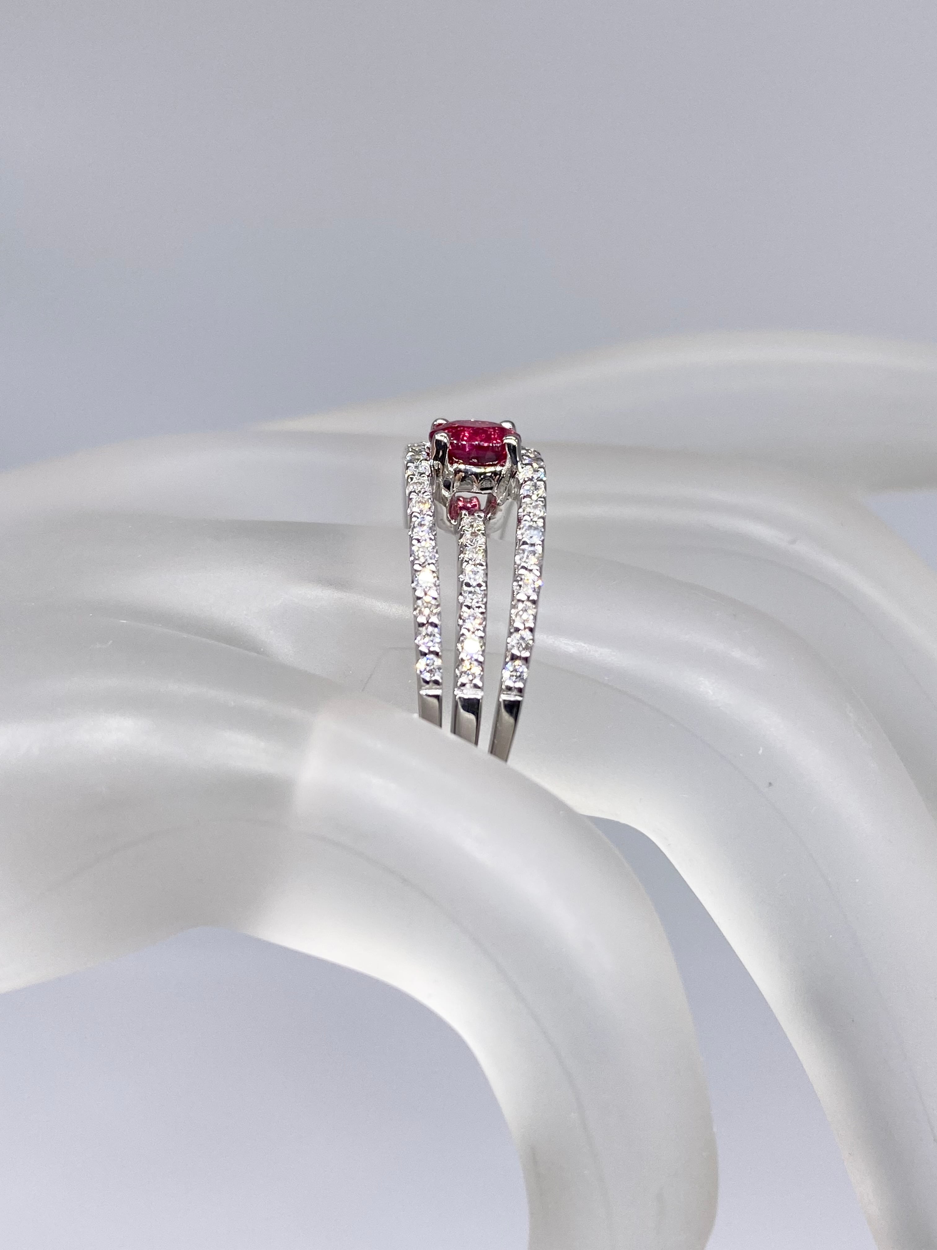 ルビー 0.53ct / ダイヤモンド 計0.41ct 18K750 リング【リフレッシュ