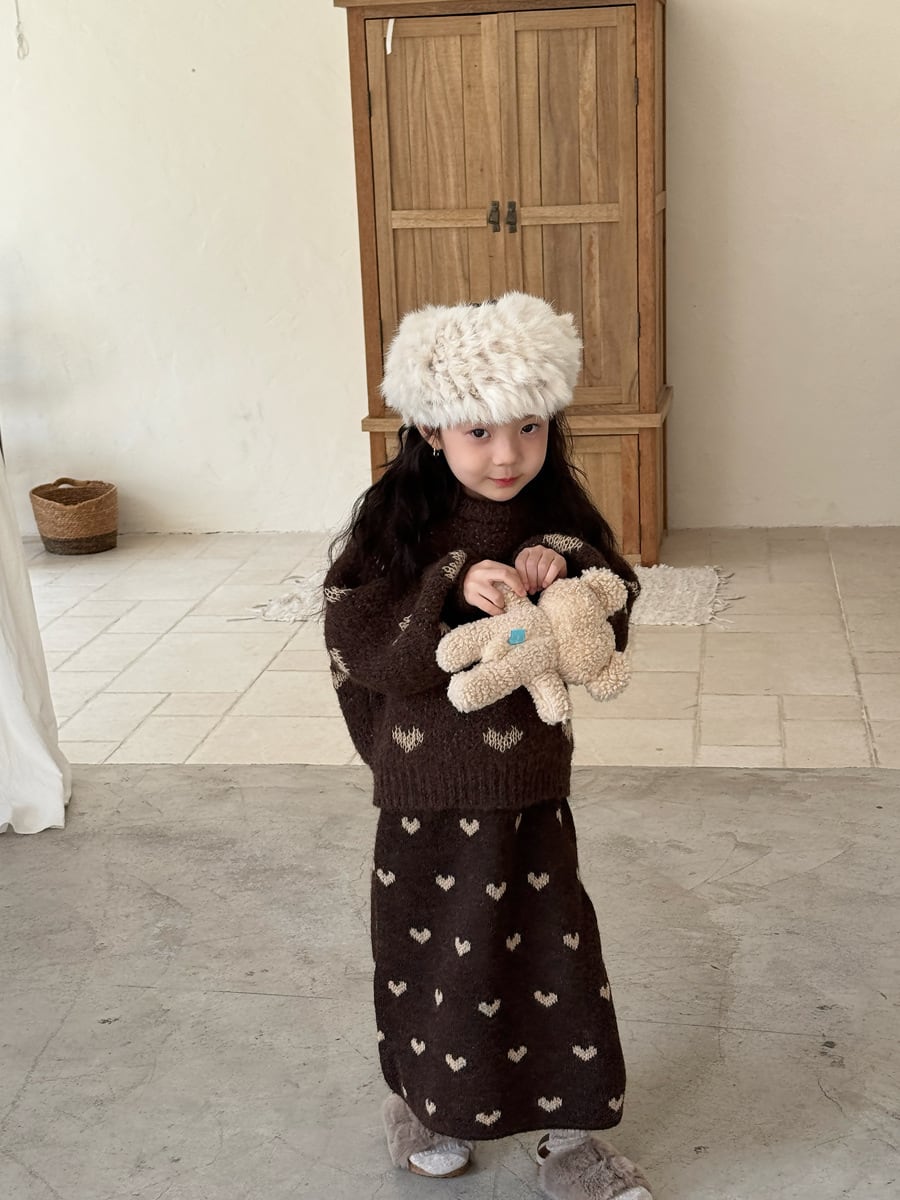 ハートニットロングスカート