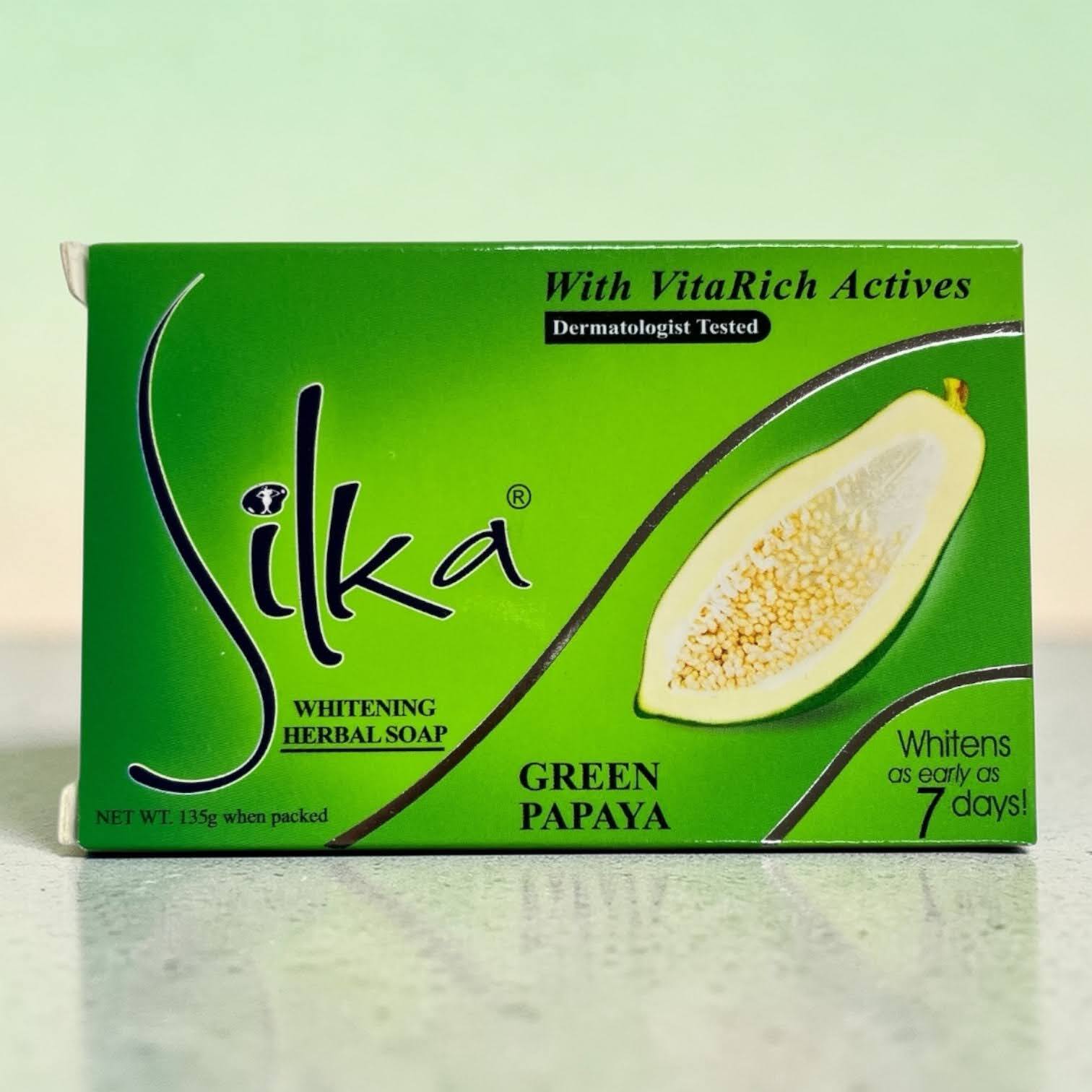 Silka Green Papaya｜Silka Green Papaya Whitening Herbal Soap 135g