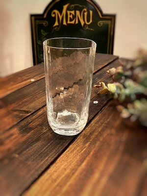 アンティークレインガラスデザインのグラスコップ