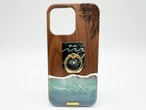 Beach side/wood×resin smoky blue wave case(walnut)
