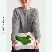 グレーに宿る、刺繍のひとひらカーディガン《P0318》