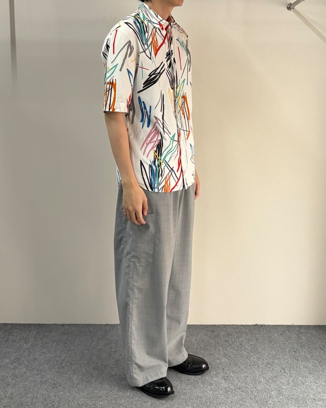 【2015/SS Dior HOMME】scribble half sleeve shirt