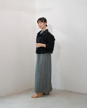 kujaku - J-106 Cropped Corduroy Jacket :Black|広畝コーデュロイ/コットンリネン/硫化染め/クロップド