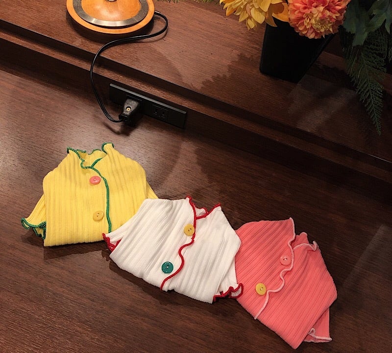 【SALE】カラフルボタンカーディガン S~XL 3color  /  犬服 ドッグウェア 犬の服 ペット用品 犬 小型犬 中型犬 b53