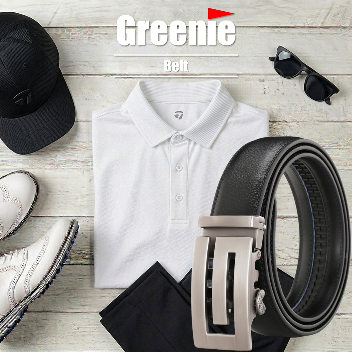 Greenie (グリーニー) ベルト ゴルフ Golf オートロック PUレザー