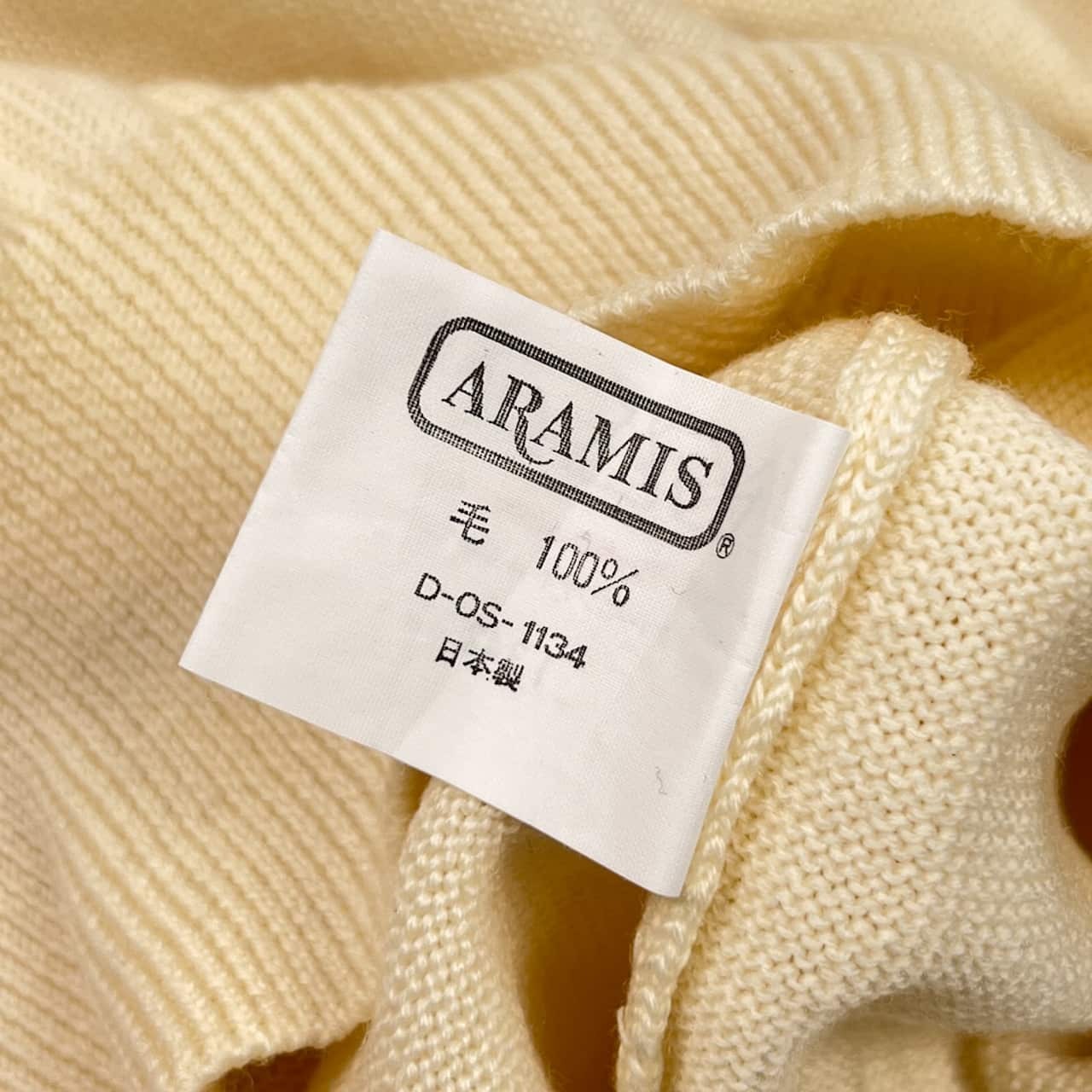 ARAMIS アラミス 長袖 ウール ニット セーター L/アイボリー メンズ