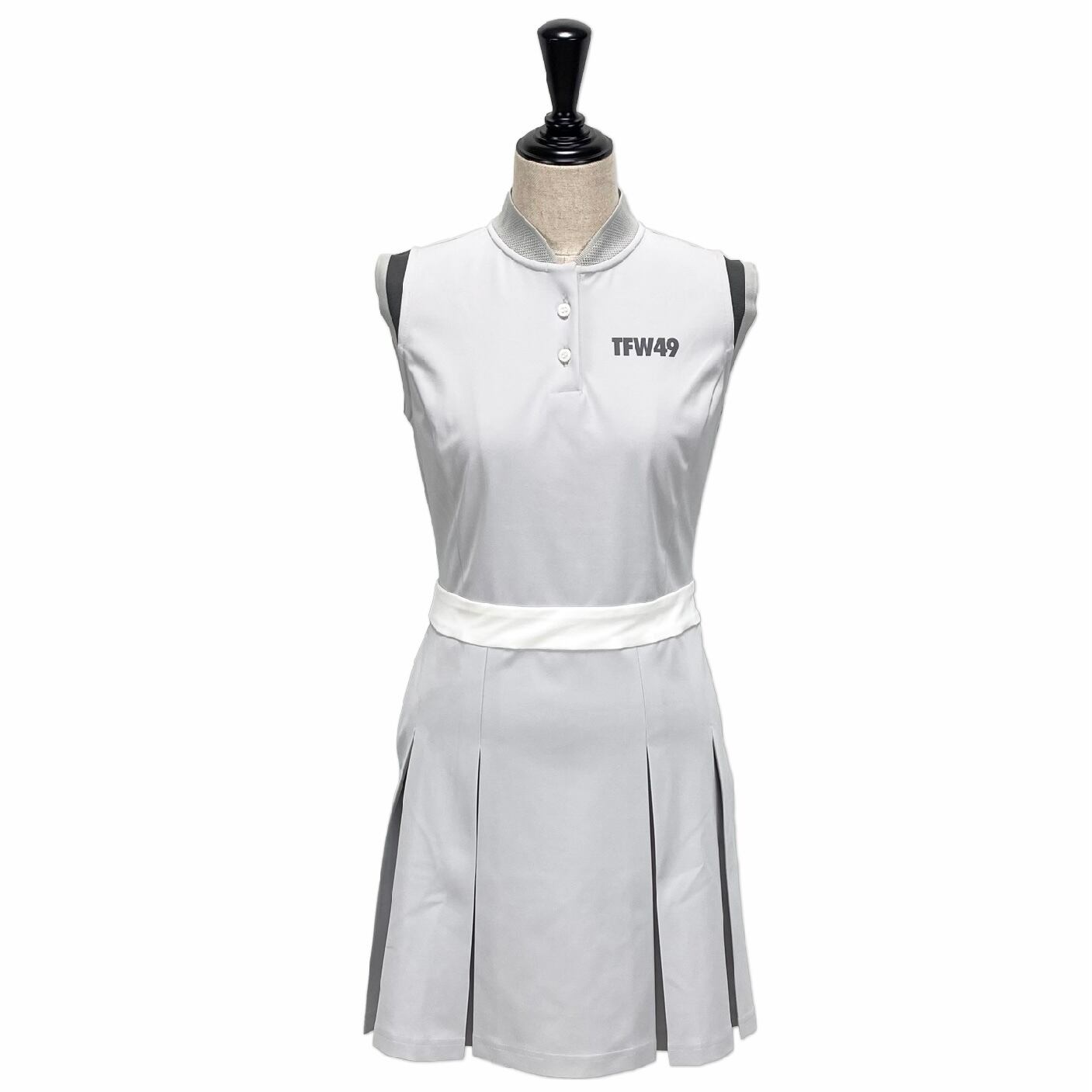 TFW49】《WOMEN'S》COLLAR LESS PLEATS ONEPIECE (L.GREY TFW49】《WOMEN'S》COLLAR LESS PLEATS ONEPIECE (L.GREY