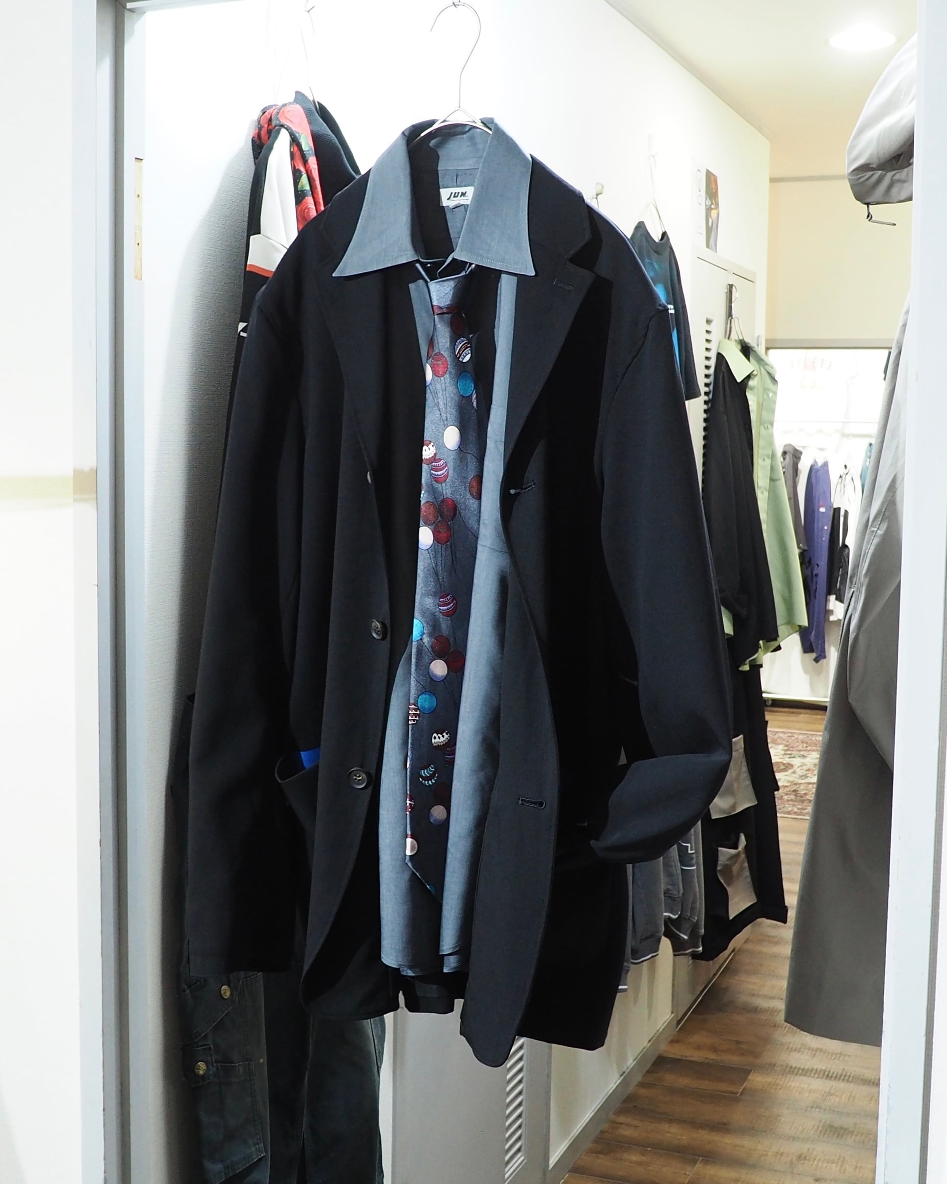 2000s ” sec ” Beautiful Light Blue switching Tailored jacket