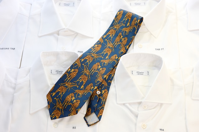 Printed tie Five Folds  ≪ giraffe ≫ 　5432-20