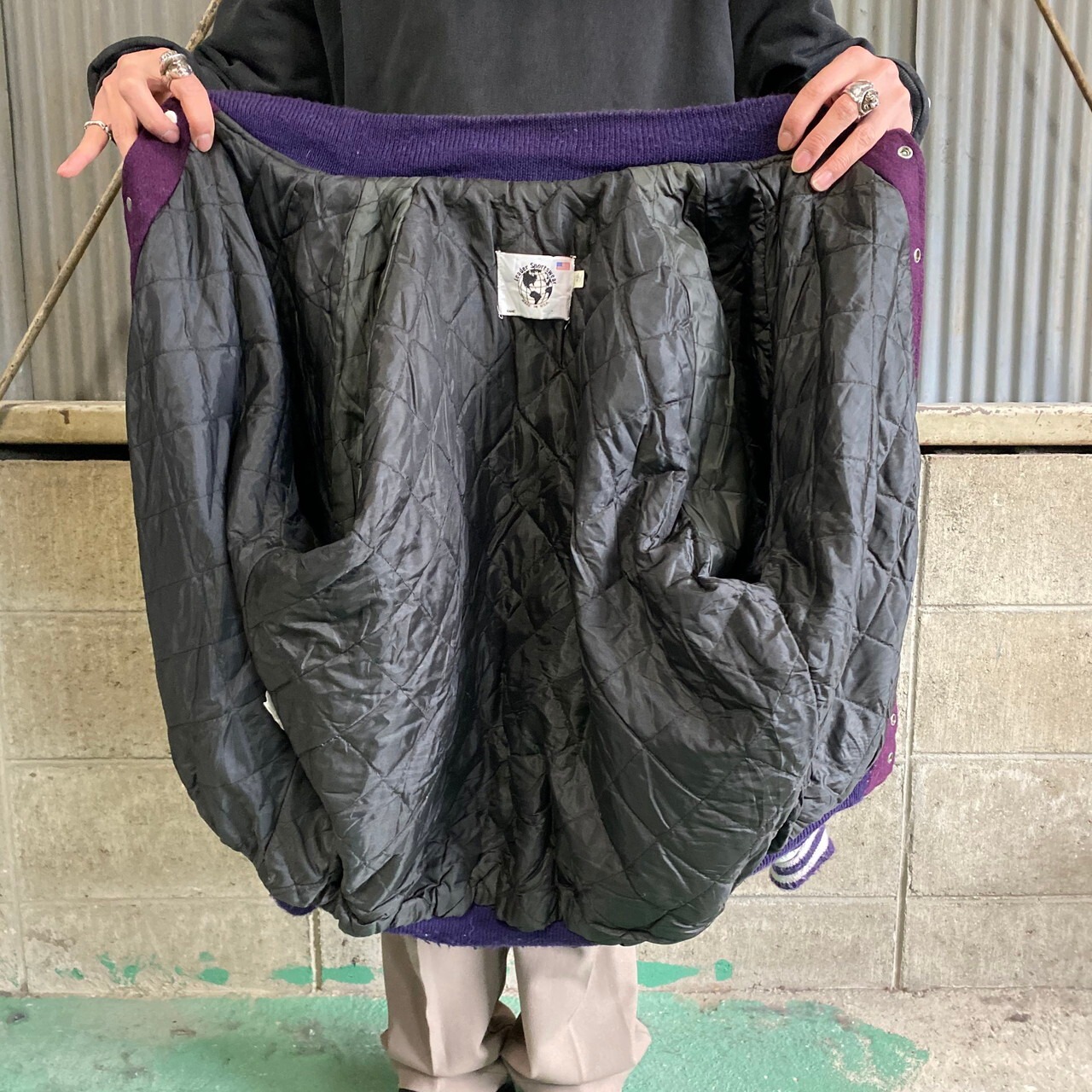 USA製 Leader Sportswear ウールアワードジャケット スタジャン メンズ 