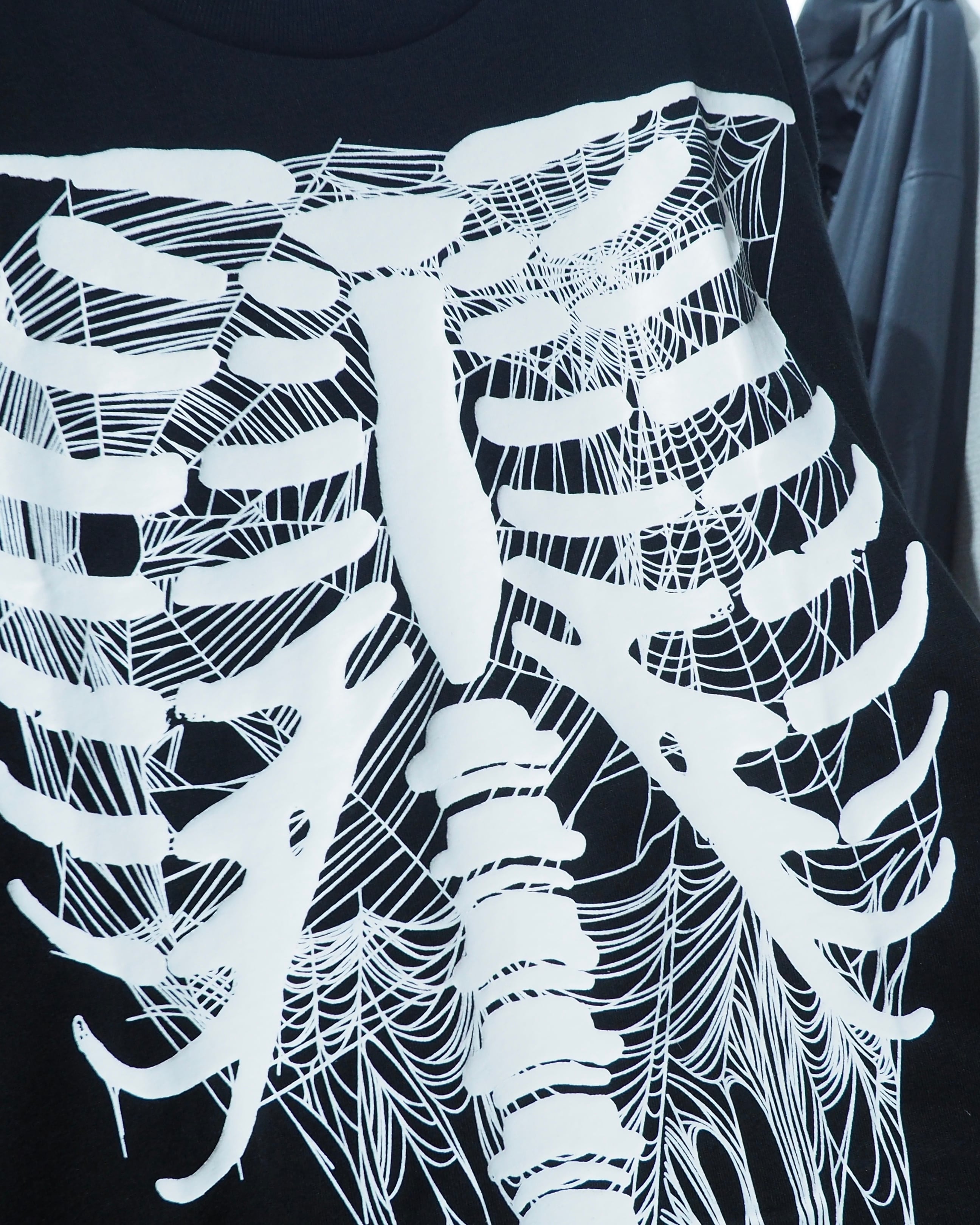 ” 肋骨 ” Rib cage × Spider Wed printed Black SS Tee