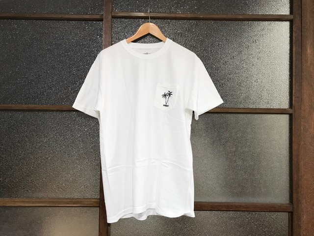 KICKS/HI "TWIN PALMS" POCKET TEE (WHITE/BLACK)