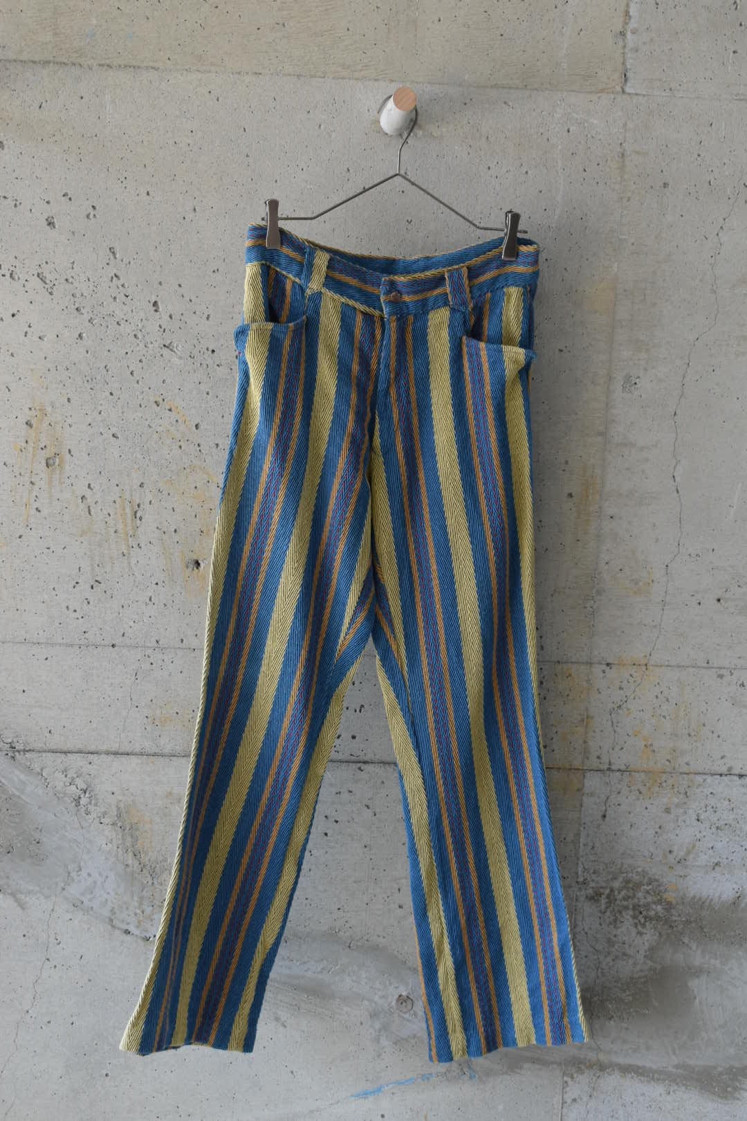 Flared pants with a unique weave