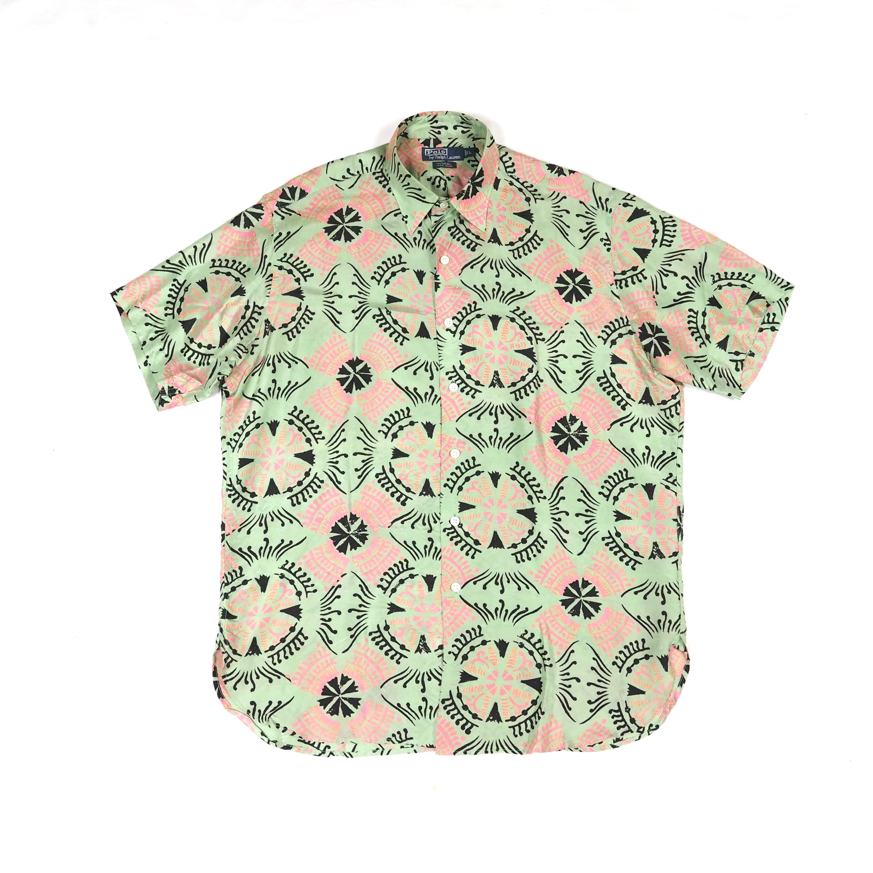 Polo by Ralph Lauren silk S/S shirt batik L【MCMEEL】ポロラルフローレン シルク 半袖シャツ