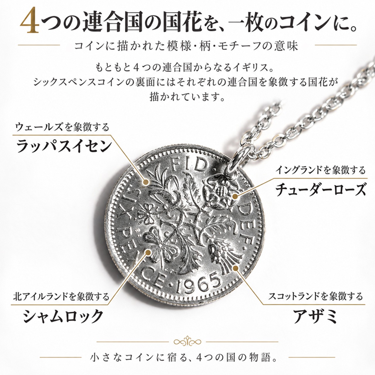 6ペンスコインネックレス シルバー