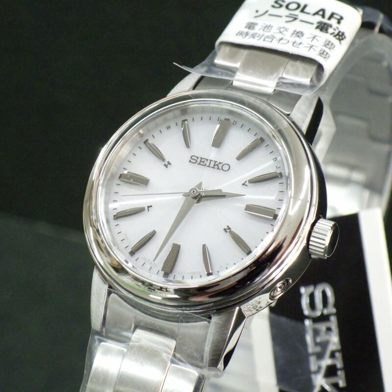 大特価☆SEIKO セイコー SSDY017 ソーラー電波時計 白文字盤 10気圧