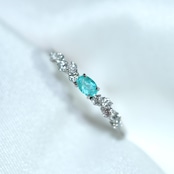 パライバトルマリン ブラジル産 リング 0.088ct D0.13ct pt900 Paraiba Tourmaline