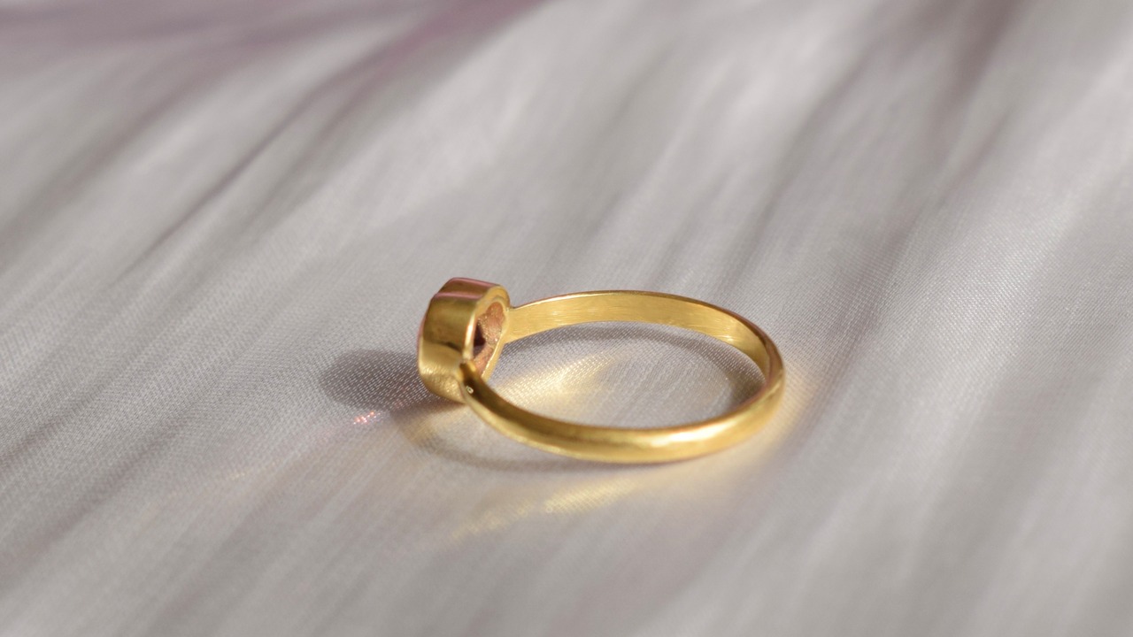 ＊1点もの＊Garnet heart ring《silver925+14KGP》
