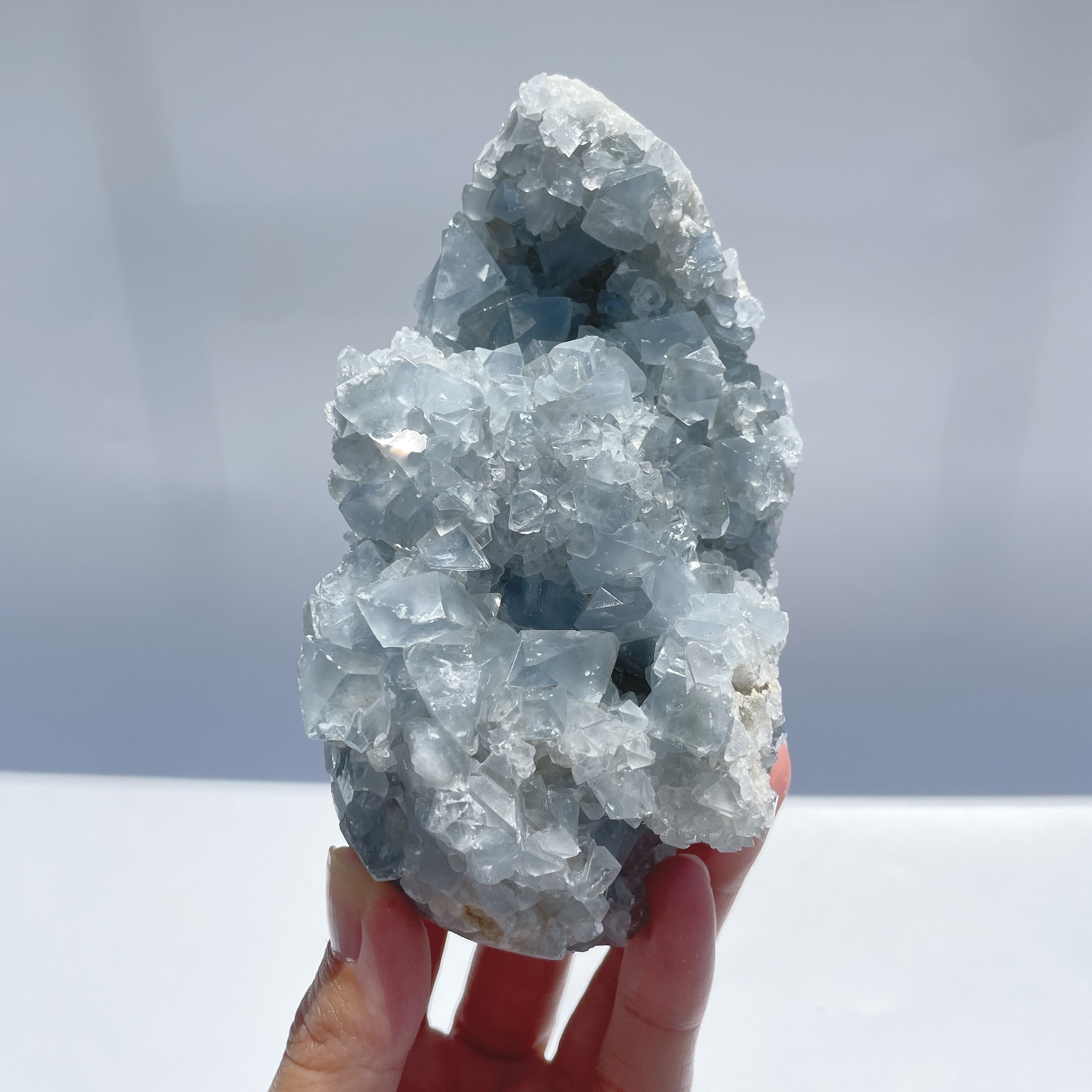 クラスター卵（セレスタイト） セレスタイト 卵型34◇ Celestite ◇天然石・鉱物・パワーストーン