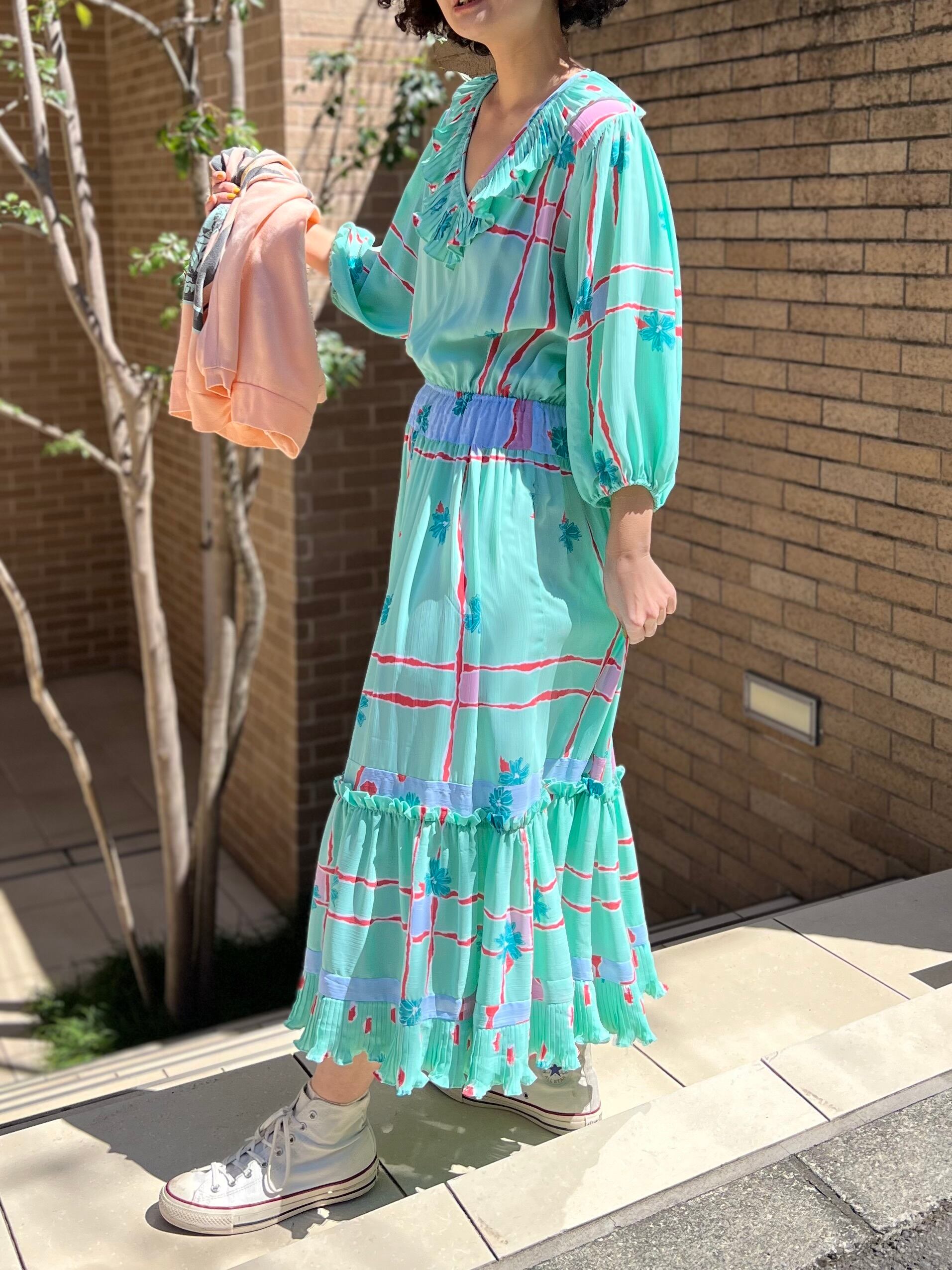 Diane freis mint green floral dress ( ダイアン フレイス ミント 