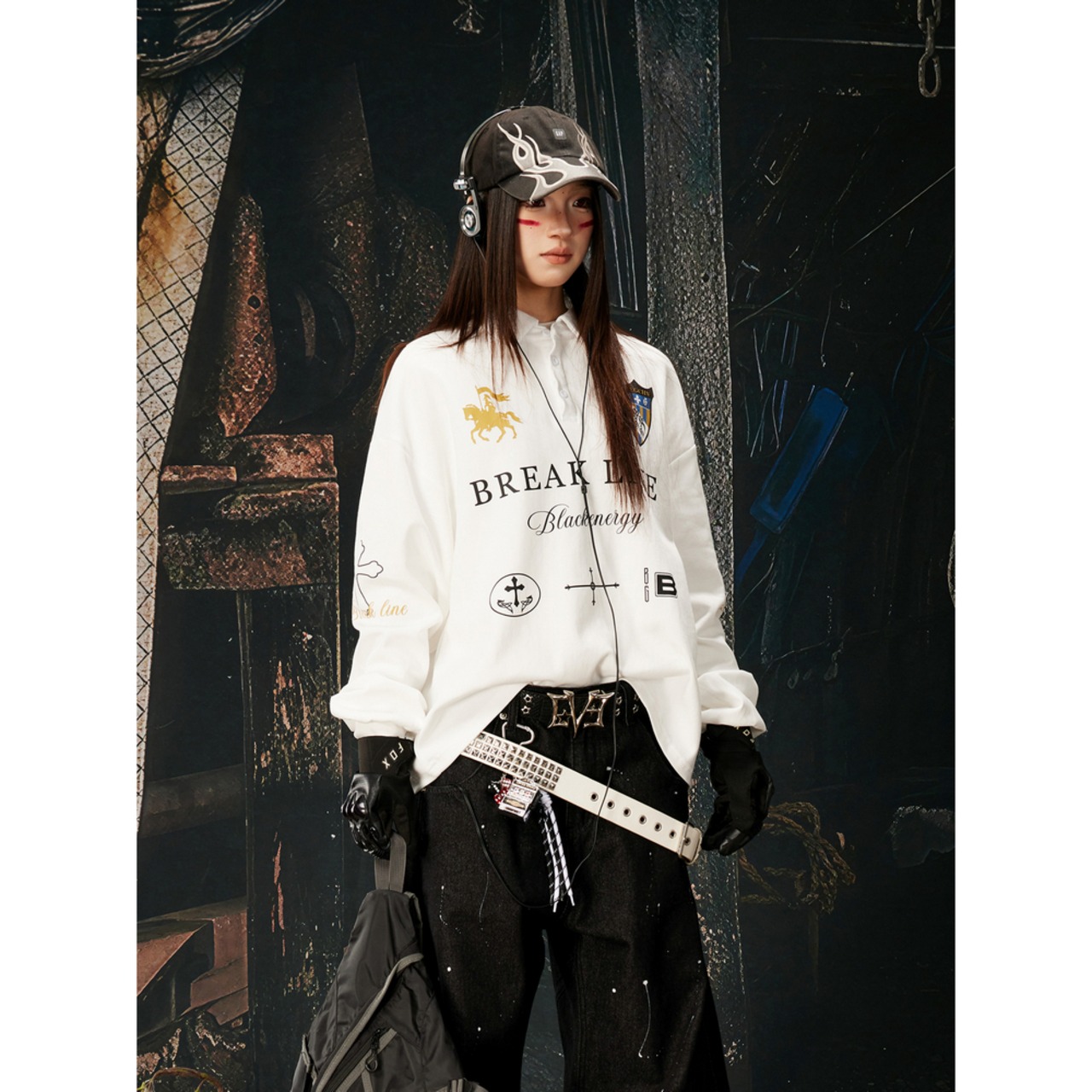 VINTAGE ストリート POLO ロングTシャツ T2023