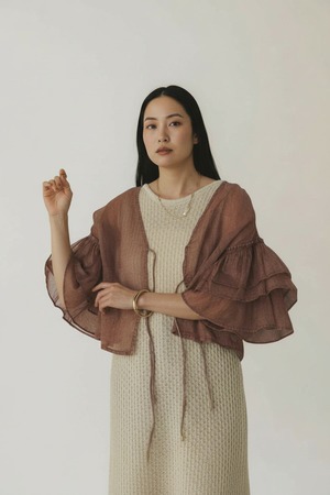 オーガンジーフリルカーディガン