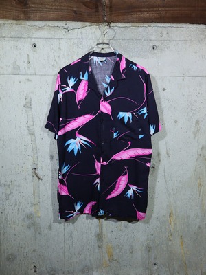 "made in USA“ plant pattern design aloha shirt