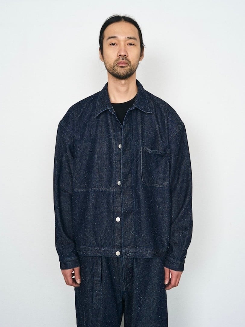 SANMONT (サンモント) シルクデニムワークジャケット (Indigo) | H