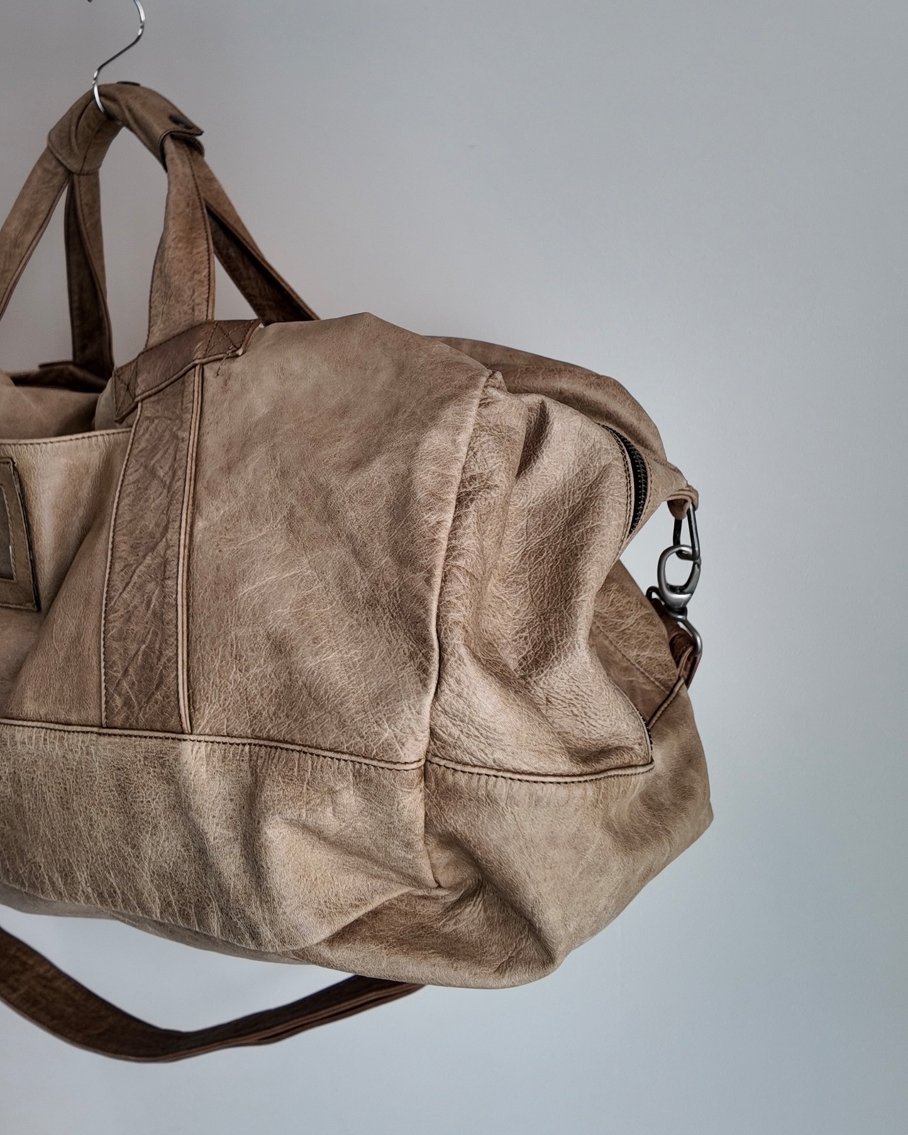 【Maison Martin Margiela】distressed leather duffle bag