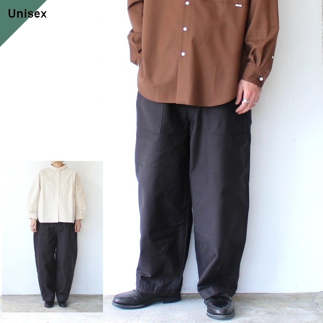 【NEW】HARVESTY ビッグファティーグパンツ Slab back satin Big fatigue pants　（Black）