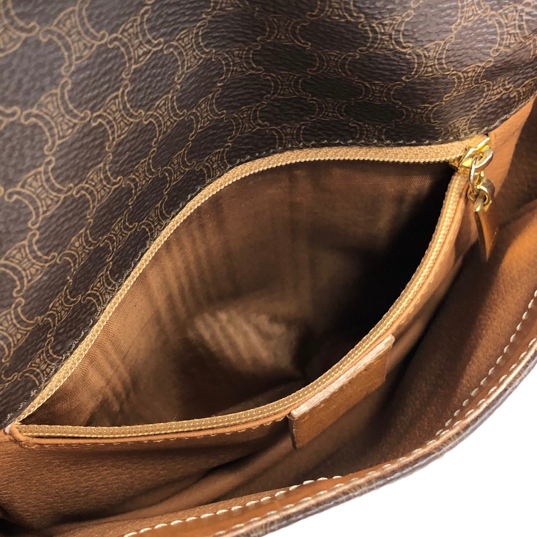 CELINE セリーヌ  マカダム　 ショルダーバッグ ブラウン ロゴ   フラップ y7pwvg CELINE セリーヌ マカダム ショルダーバッグ ブラウン ロゴ フラップ