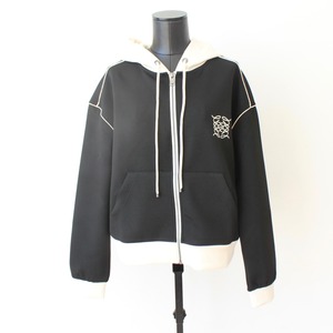 GAUDI ブラック✖️ホワイトサイドラインストレッチブルゾンITALY:621BD240023¥28.000➕tax